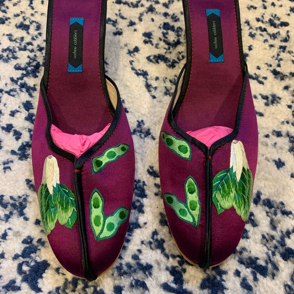 Suzhou Cobblers garden heel slippers